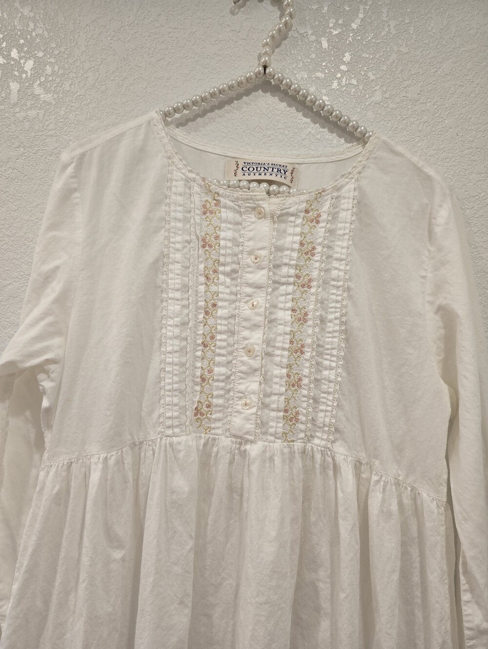 vintage Victoria's Secret Country white cotton long nightgown S - Picture 3 of 9